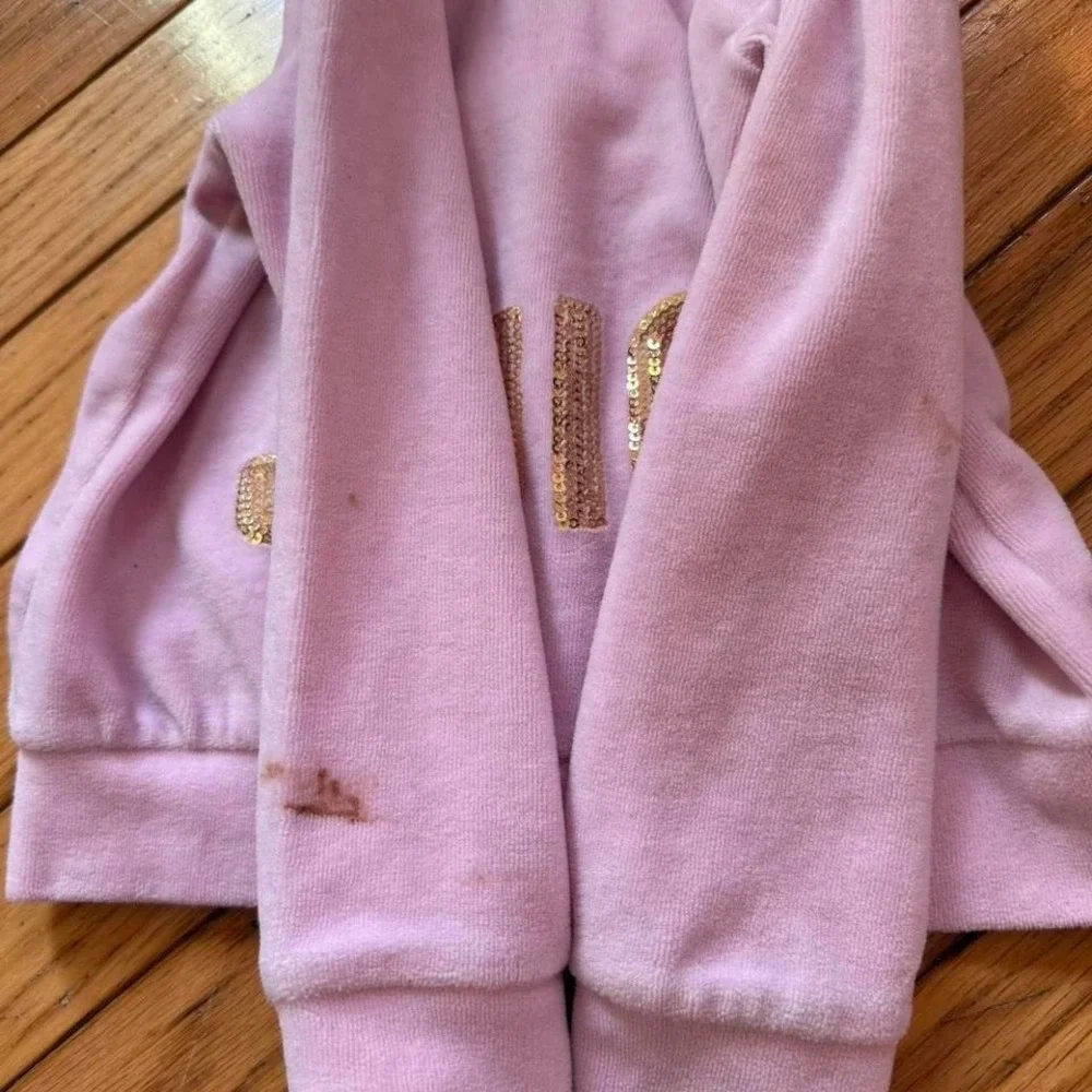 Y2K Kids Juicy Couture Pink and gold zip‎ up hoodie